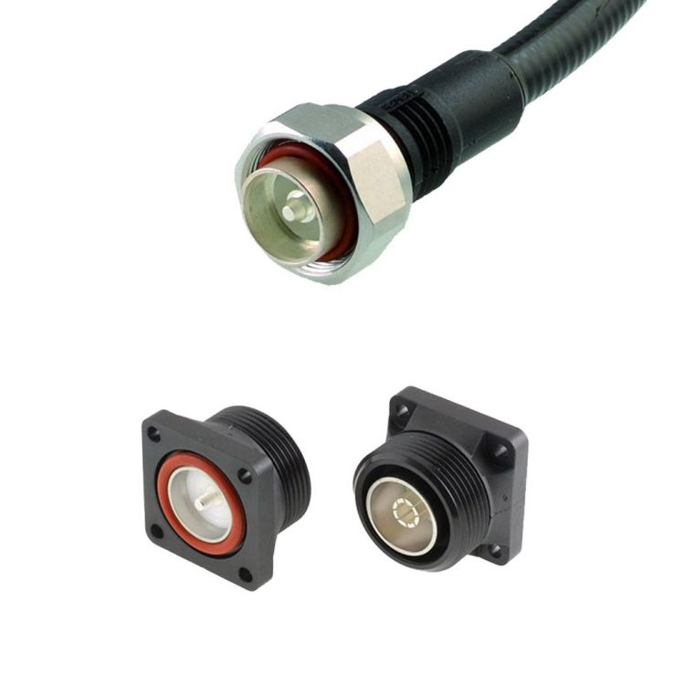 DIN 7/16 high power screw-on connectors